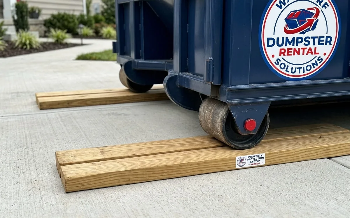 Roofing dumpster positioned by a Waldorf home for a shingle tear-off